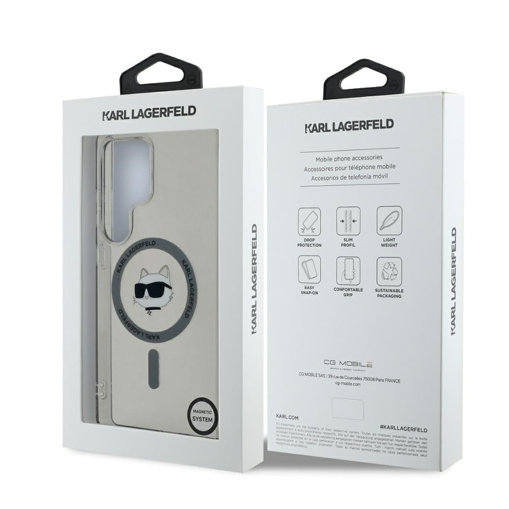 MagSafe Case for Samsung Galaxy S25 Ultra S938, Karl Lagerfeld, IML Choupette's Head, Black