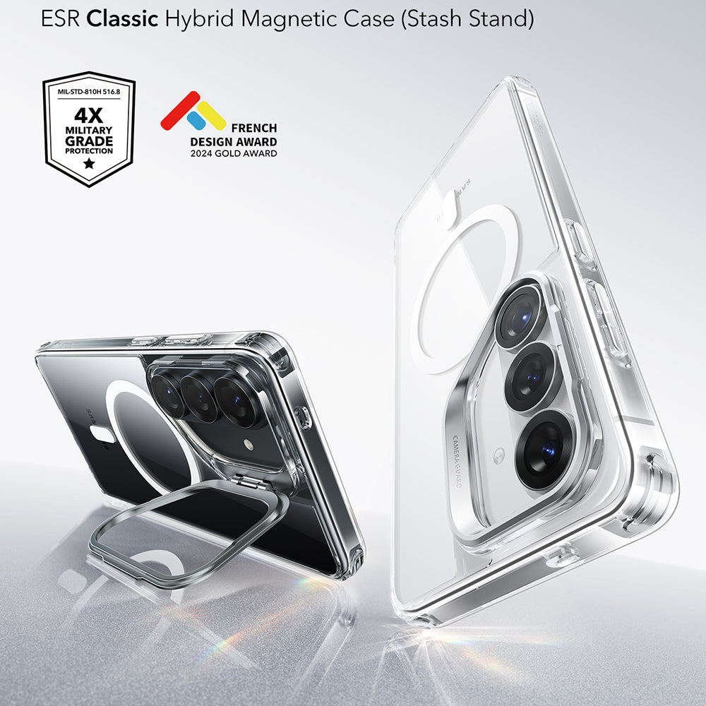 MagSafe Hülle für Samsung Galaxy S26 S942, ESR, Classic Hybrid Kickstand, Transparent