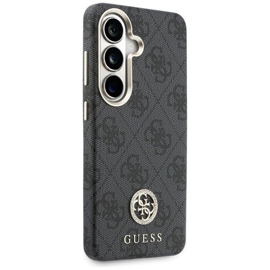 MagSafe-Hülle für Samsung Galaxy S26 Plus S947, Guess, 4G Rhinestone Rundes Logo, Schwarz