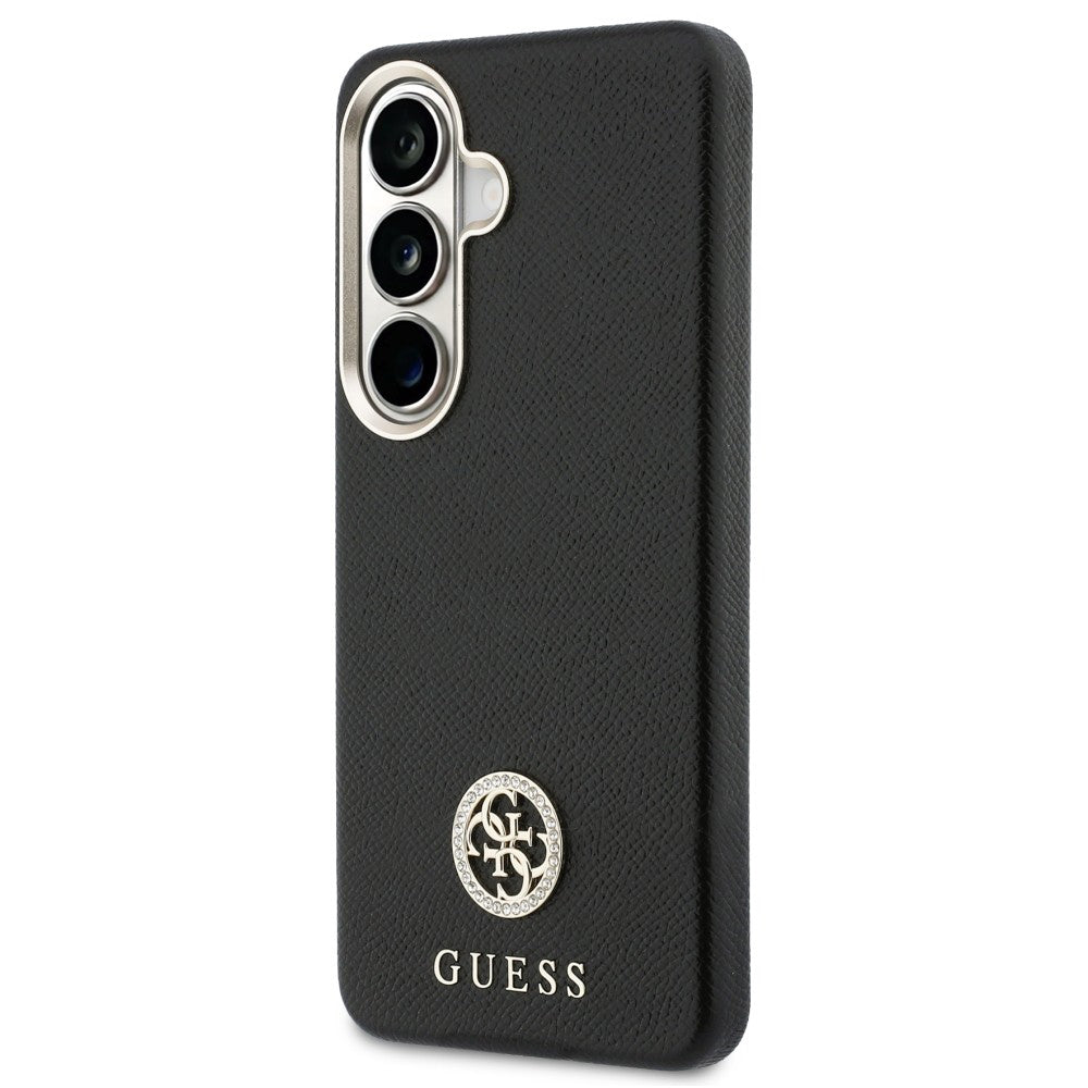 MagSafe Hülle für Samsung Galaxy S26 Plus S947, Guess, Rhinestone Round Logo, Schwarz
