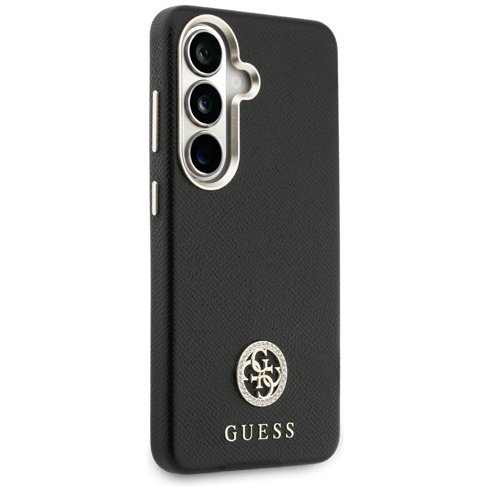 MagSafe Hülle für Samsung Galaxy S26 Plus S947, Guess, Rhinestone Round Logo, Schwarz