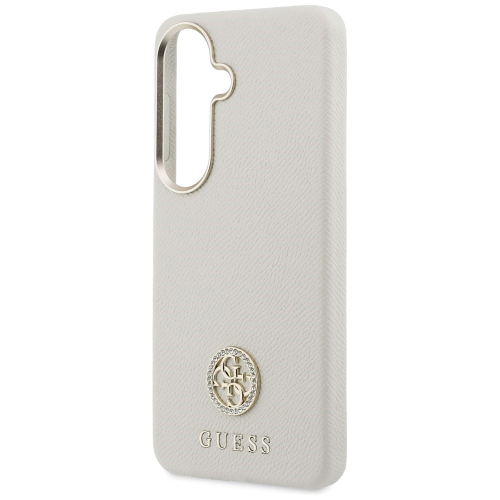 MagSafe Hülle für Samsung Galaxy S26 S942, Guess, Rhinestone Round Logo, Beige