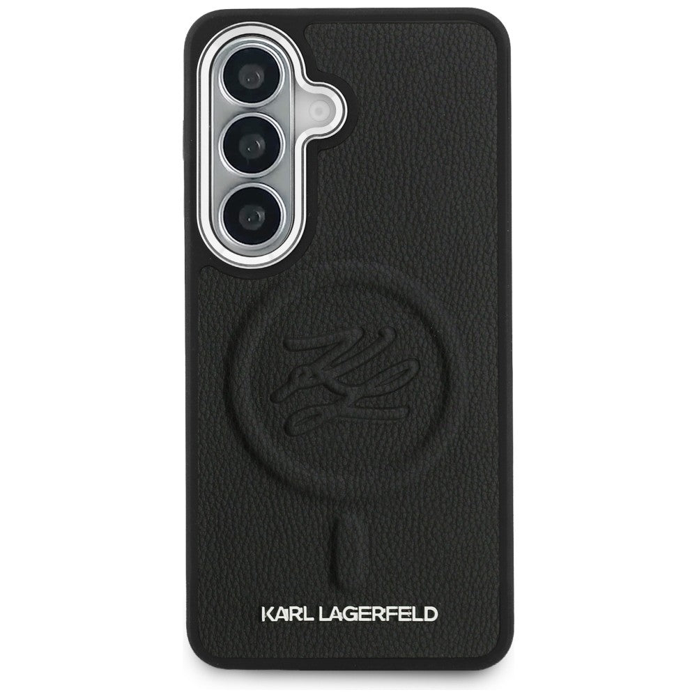 MagSafe Hülle für Samsung Galaxy S26 S942, Karl Lagerfeld, Initial Logo Debossed, Schwarz