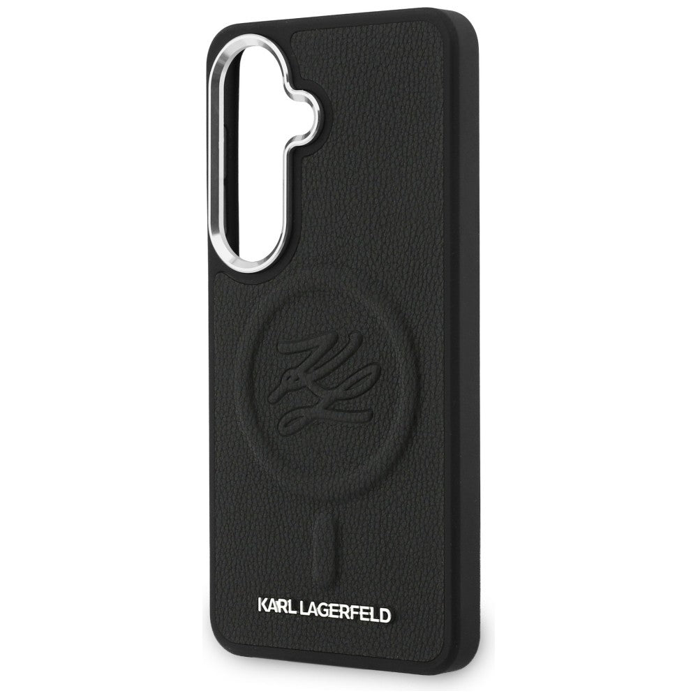 MagSafe Hülle für Samsung Galaxy S26 S942, Karl Lagerfeld, Initial Logo Debossed, Schwarz