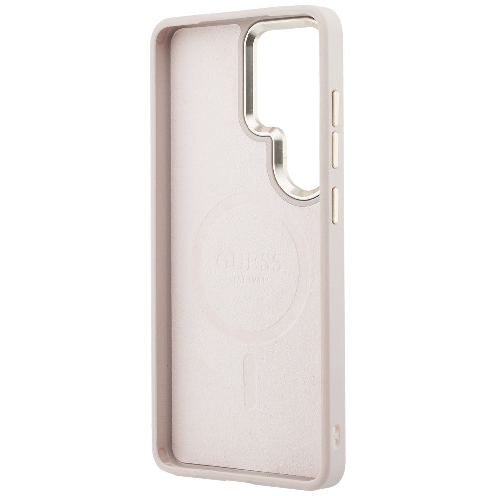 MagSafe Hülle für Samsung Galaxy S26 Ultra S948, Guess, 4G Embossed Ring, Rosa