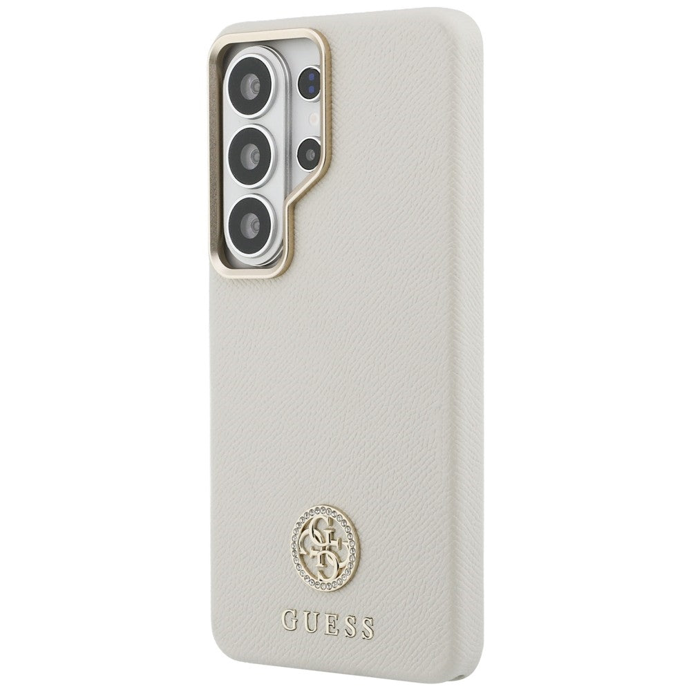 MagSafe Hülle für Samsung Galaxy S26 Ultra S948, Guess, Rhinestone Round Logo, Beige