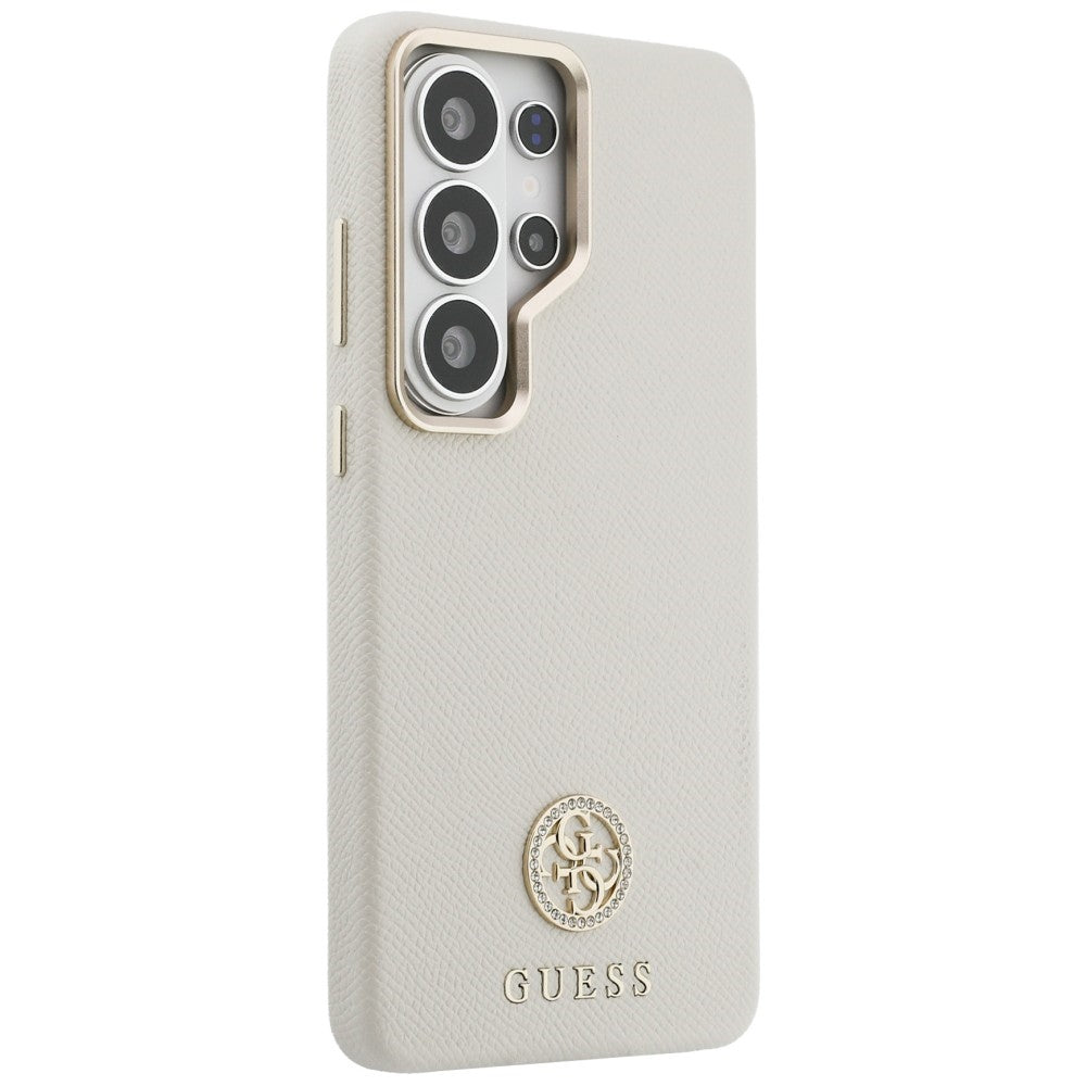 MagSafe Hülle für Samsung Galaxy S26 Ultra S948, Guess, Rhinestone Round Logo, Beige