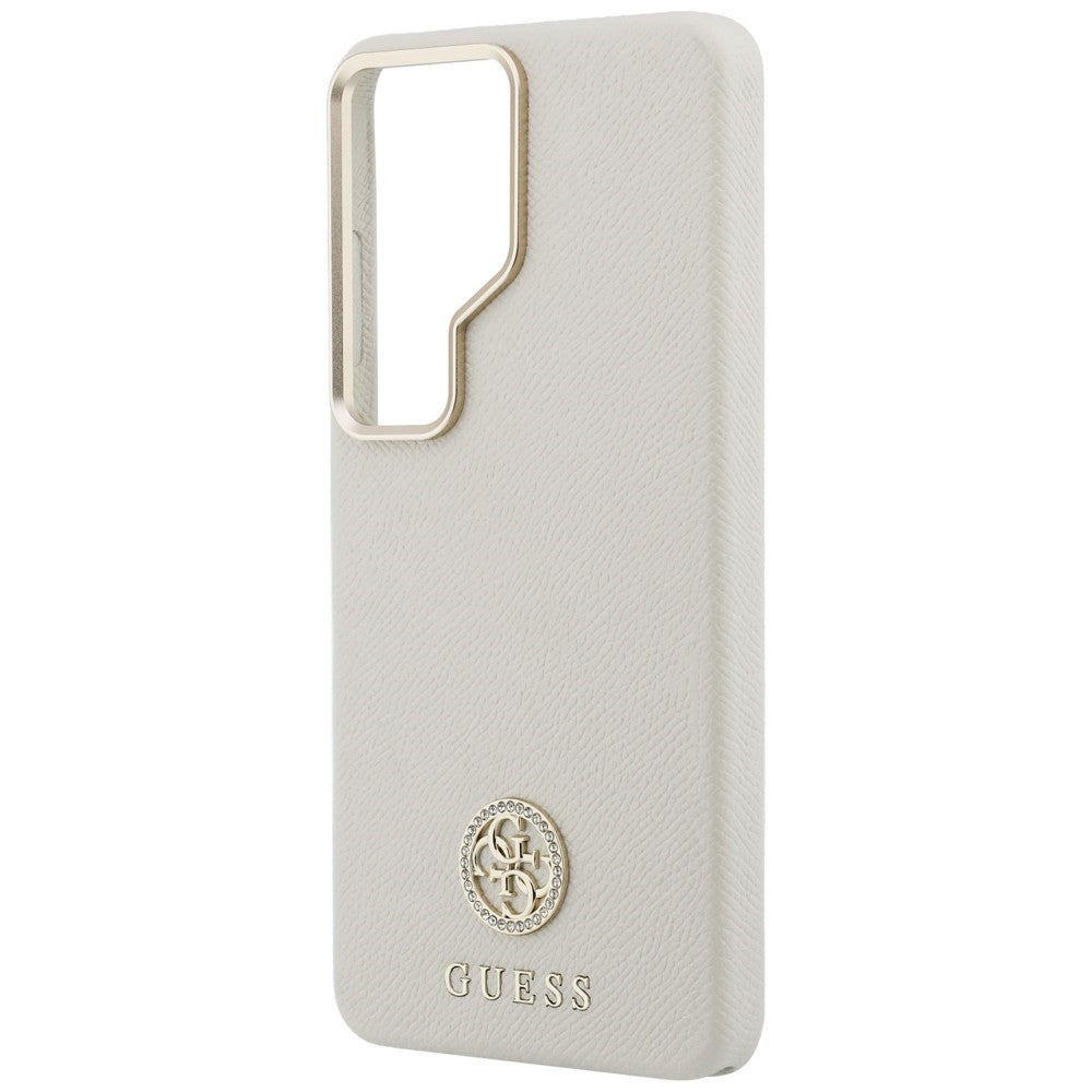 MagSafe Hülle für Samsung Galaxy S26 Ultra S948, Guess, Rhinestone Round Logo, Beige
