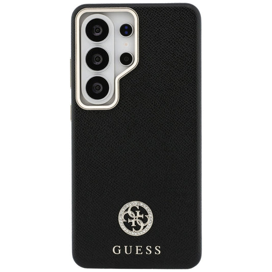 MagSafe Hülle für Samsung Galaxy S26 Ultra S948, Guess, Rhinestone Round Logo, Schwarz
