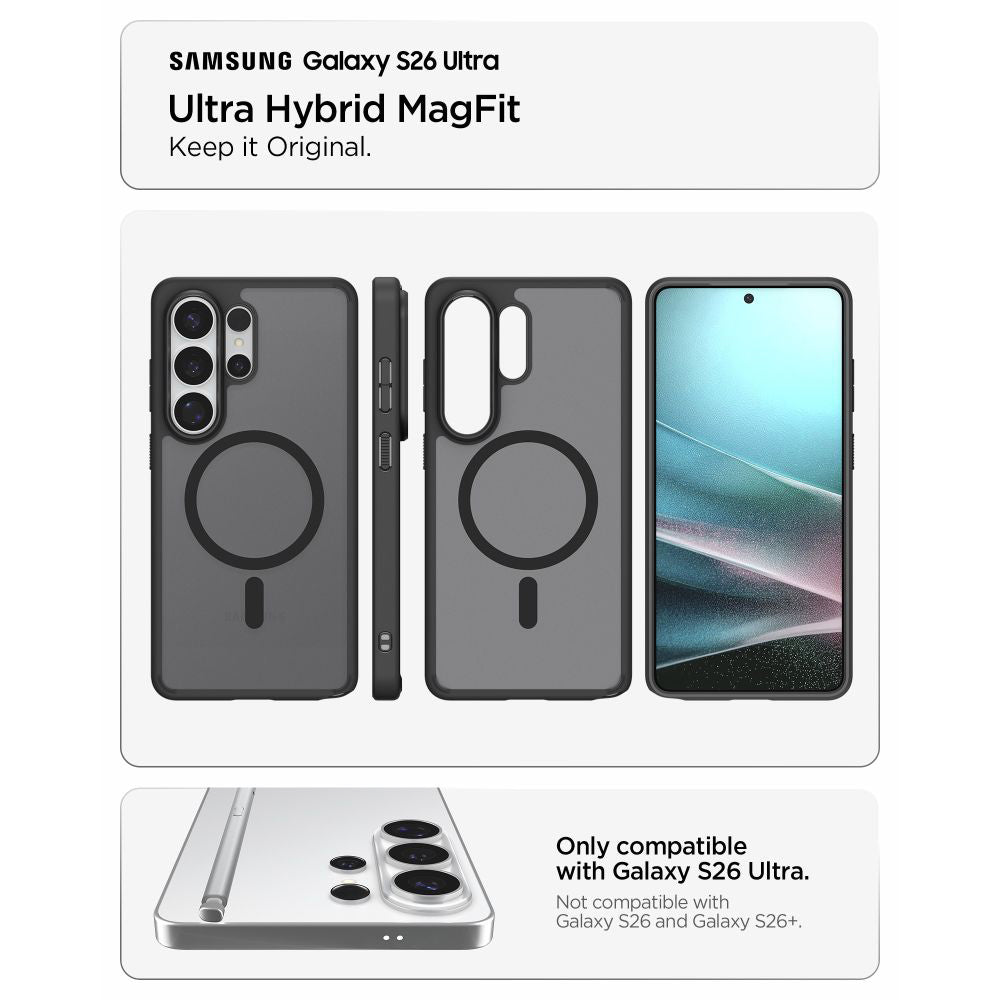 MagSafe Hülle für Samsung Galaxy S26 Ultra S948, Spigen, Ultra Hybrid, Satinschwarz ACS10681