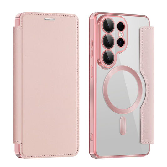 MagSafe Hülle für Samsung Galaxy S26 Ultra, Techsuit, SmartMag Book, Rosa