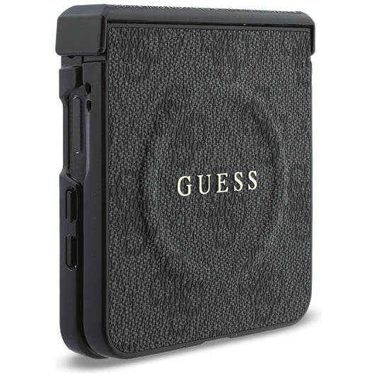 MagSafe-Hülle für Samsung Galaxy Z Flip8 F776, Guess, 4G Leather Classic, Schwarz