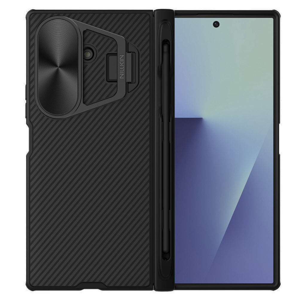 MagSafe-Hülle für Samsung Galaxy Z Fold7 F966, Nillkin, CamShield Prop mit Metall-Objektivabdeckung und S-Pen-Halter, Schwarz