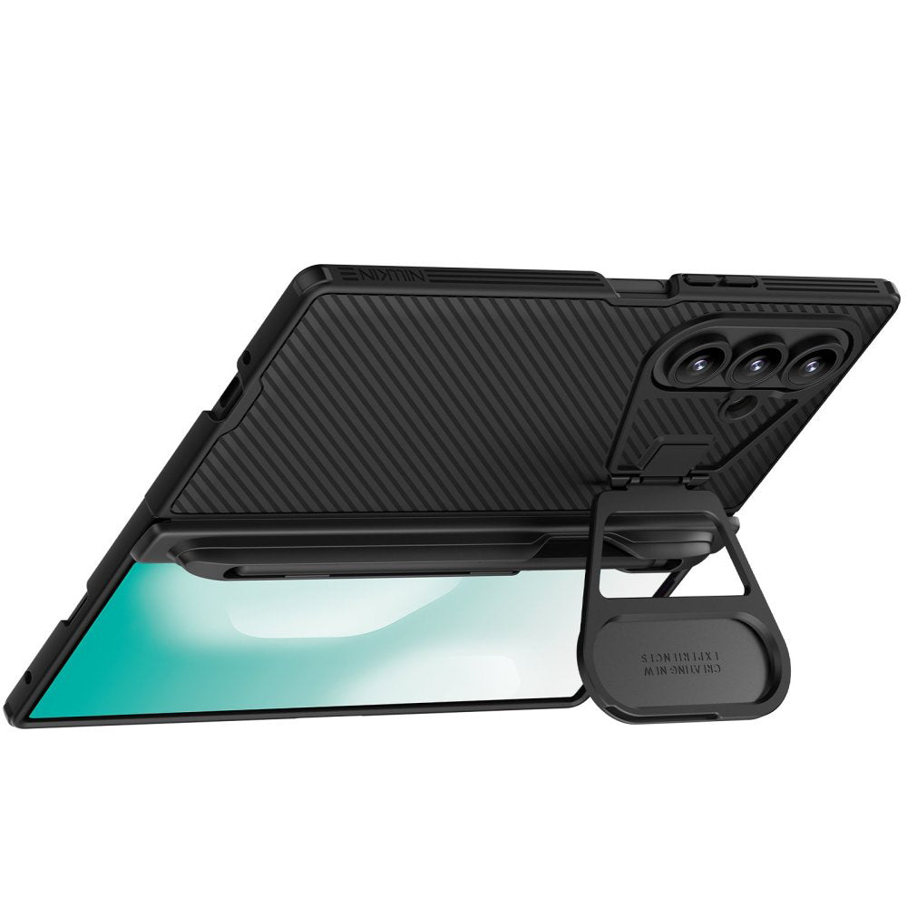 MagSafe-Hülle für Samsung Galaxy Z Fold7 F966, Nillkin, CamShield Prop mit Metall-Objektivabdeckung und S-Pen-Halter, Schwarz