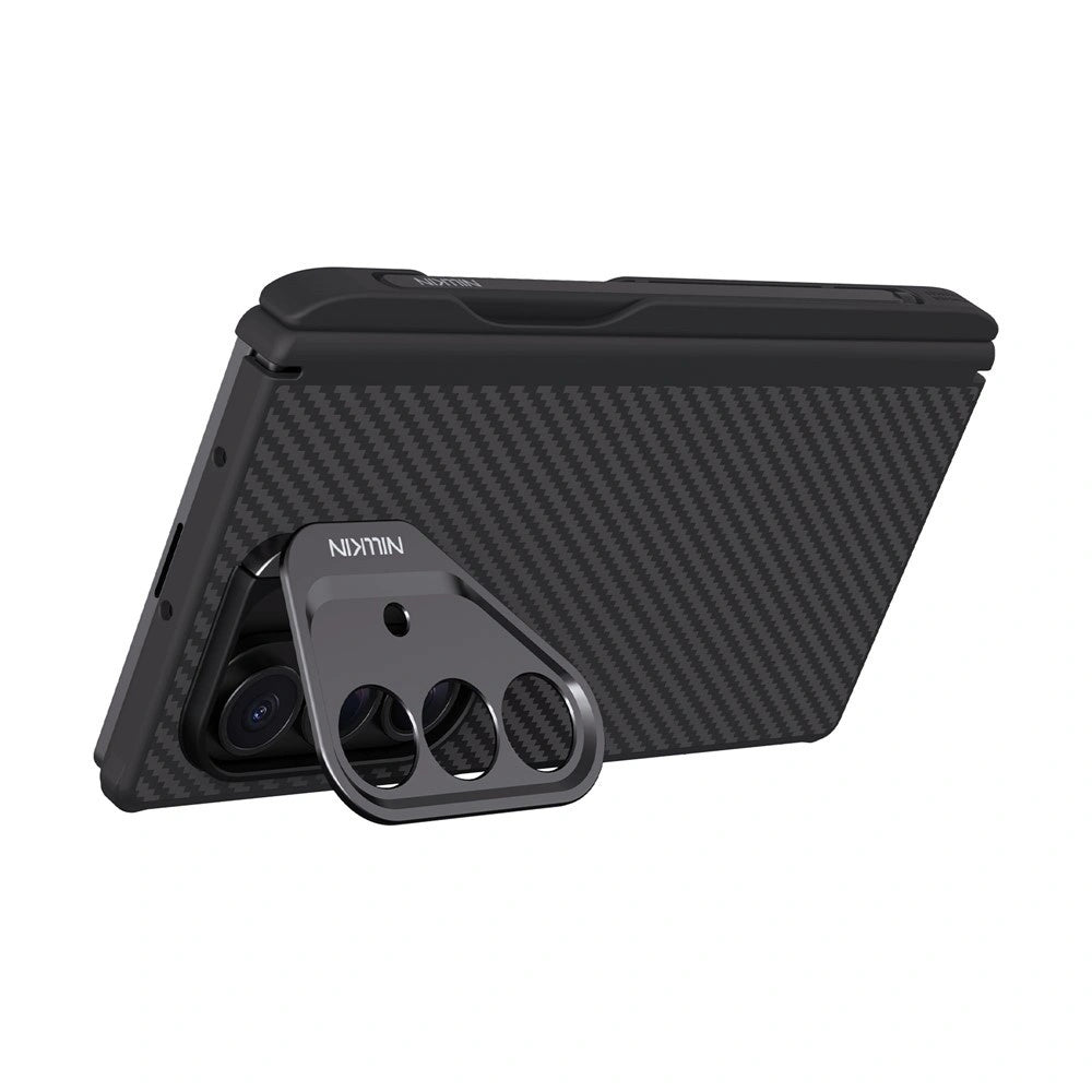 MagSafe-Hülle für Samsung Galaxy Z Fold7 F966, Nillkin, CarboProp mit Kameraausschnitt und S-Pen-Halter, Schwarz