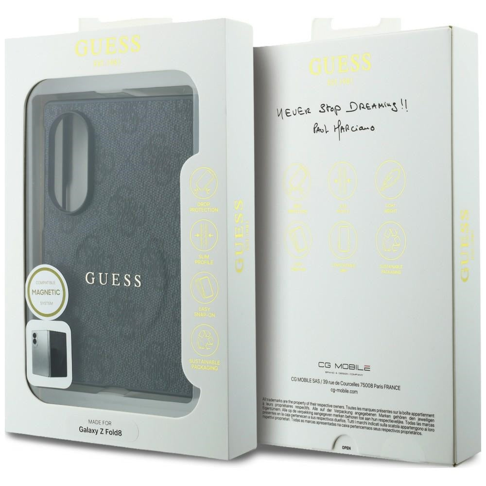 MagSafe-Hülle für Samsung Galaxy Z Fold8 F971, Guess, 4G Leather Classic, Schwarz