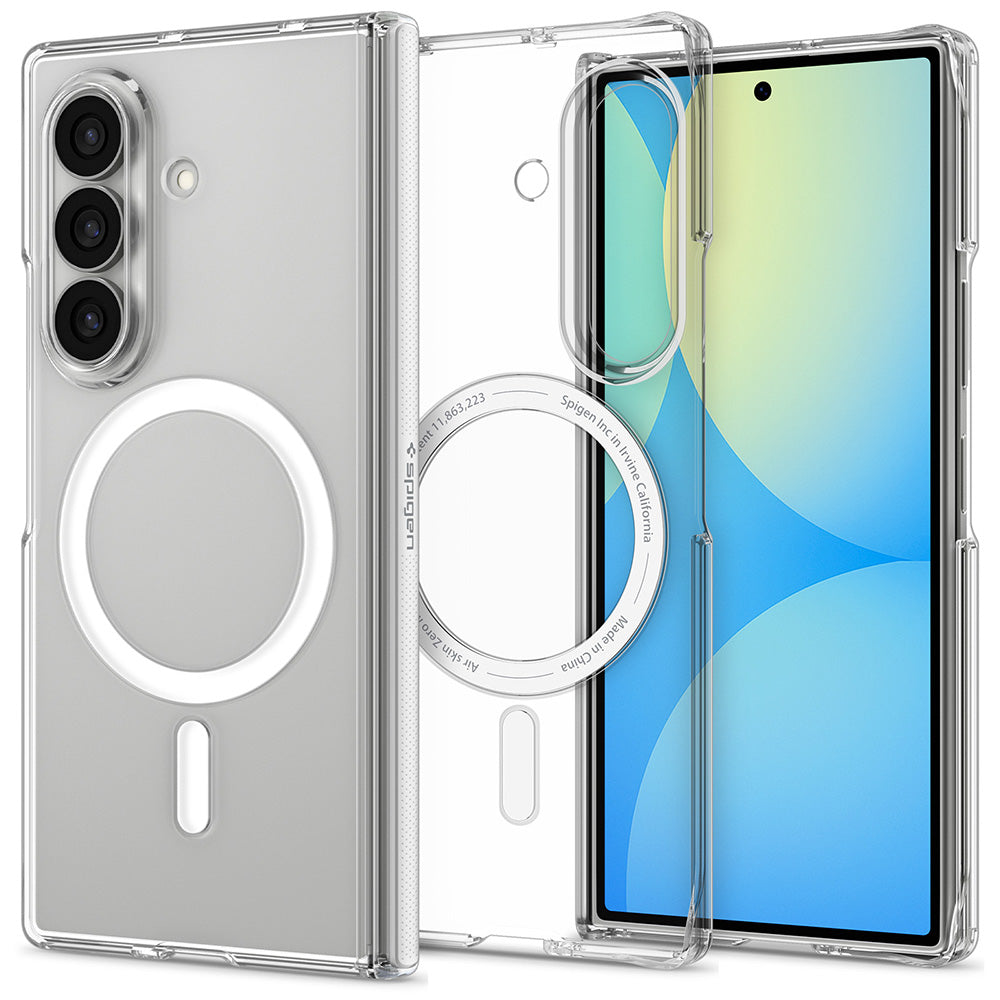 MagSafe Case for Samsung Galaxy Z Fold8 Ultra F976, Spigen, Air Skin Zero, Clear White ACS11495