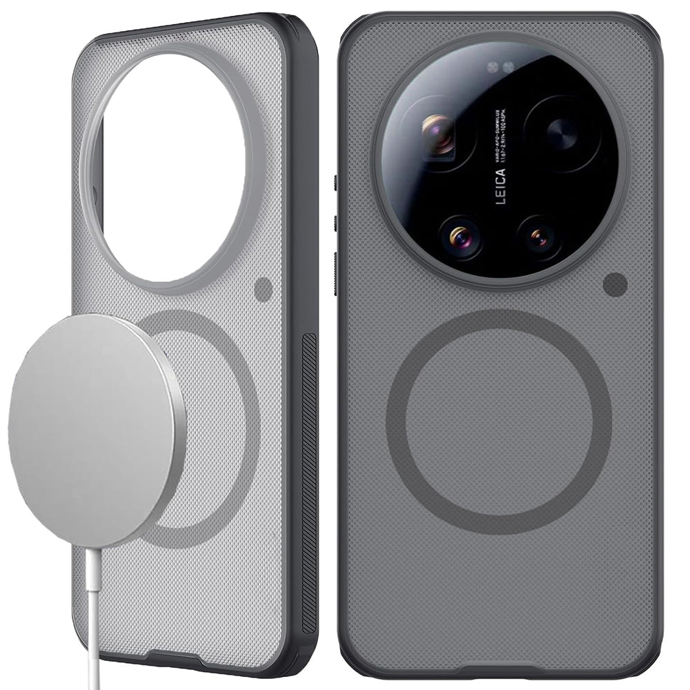 MagSafe-Hülle für Xiaomi 17 Ultra, Nillkin, Super Shield Pro, Schwarz Transparent Mattiert