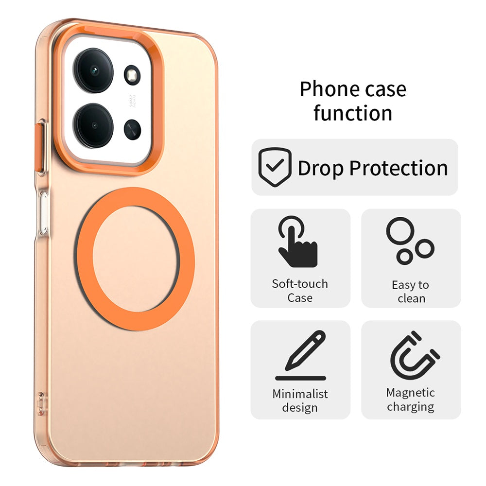 MagSafe Case for Xiaomi Poco C85 4G / Redmi 15C 5G / 15C 4G, Techsuit, CandyCase, Orange