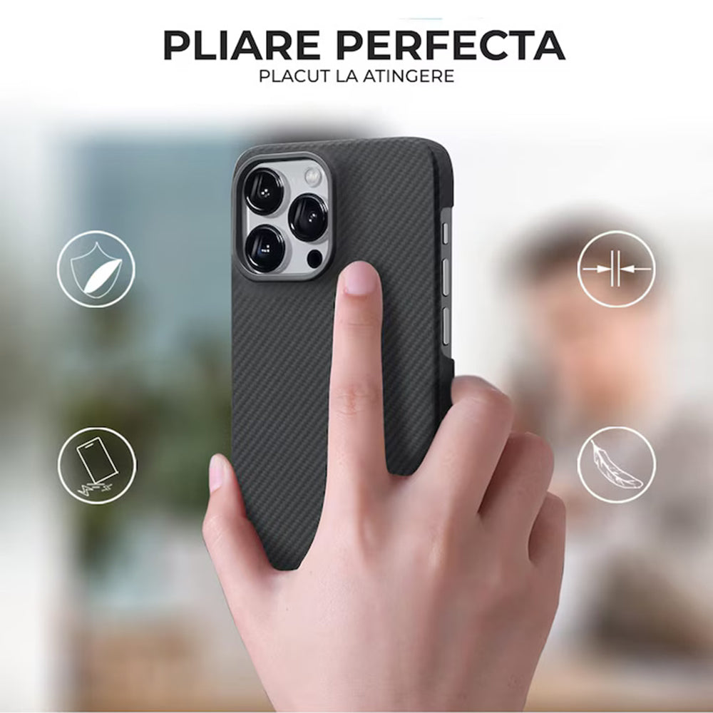 MagSafe Hülle für Apple iPhone 17 Pro Max, Techsuit, Aramidfasern, Schwarz