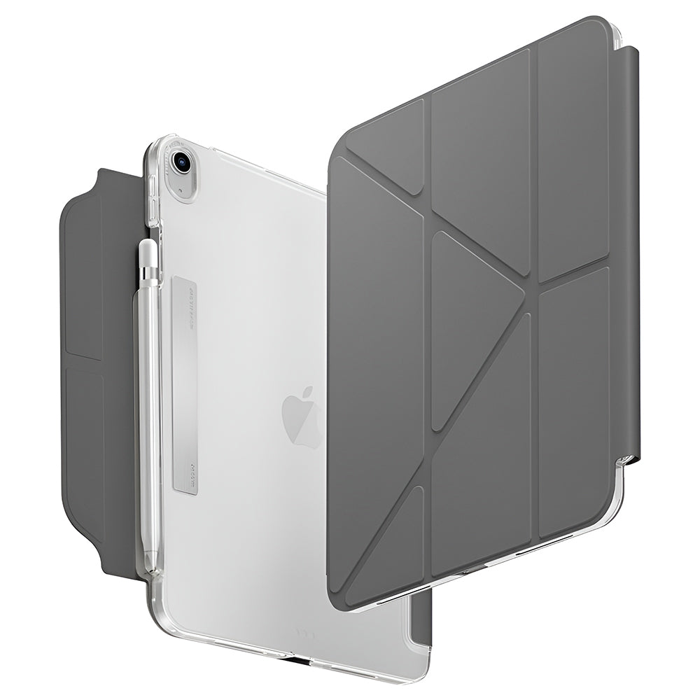 Hülle für Apple iPad (2025), UNIQ, Camden Click, Grau