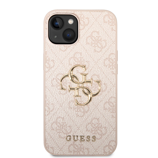Hülle für Apple iPhone 14, Guess, 4G Metal Logo, Rosa