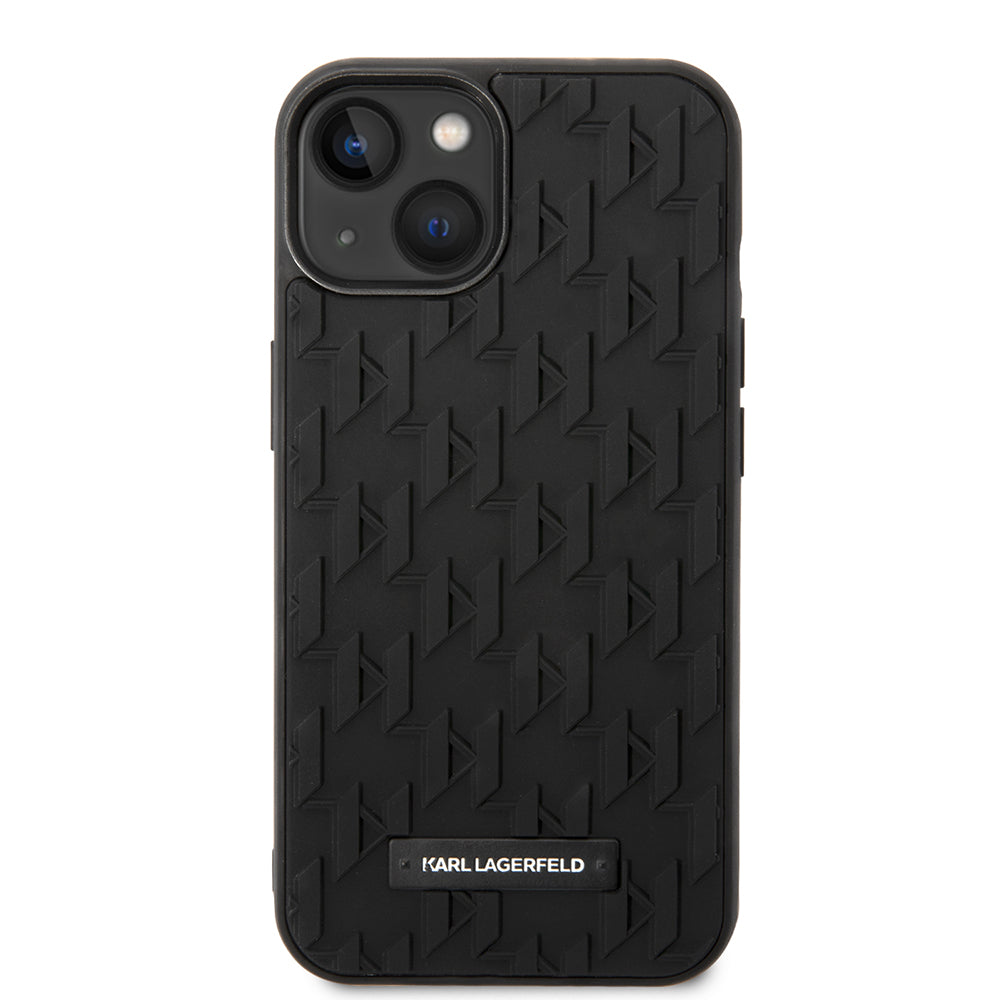 Hülle für Apple iPhone 14 Plus, Karl Lagerfeld, 3D Monogram, Schwarz