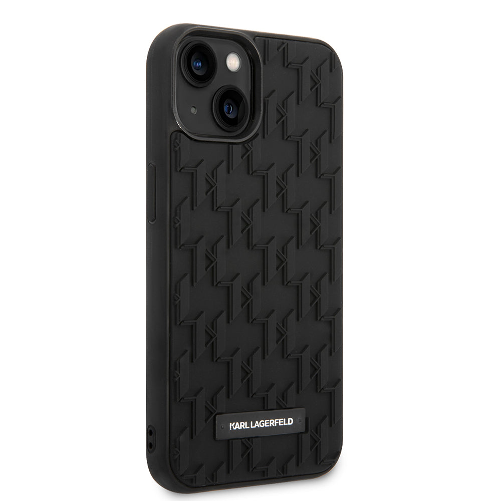 Hülle für Apple iPhone 14 Plus, Karl Lagerfeld, 3D Monogram, Schwarz