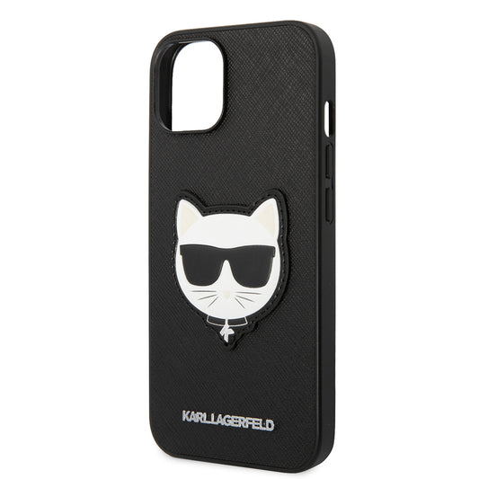 Hülle für Apple iPhone 14 Plus, Karl Lagerfeld, Saffiano Choupette's Head, Schwarz