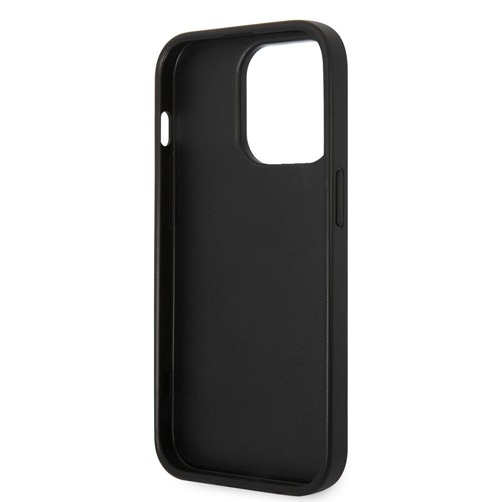 Hülle für Apple iPhone 14 Pro, Karl Lagerfeld, Saffiano Karl's Head, Schwarz