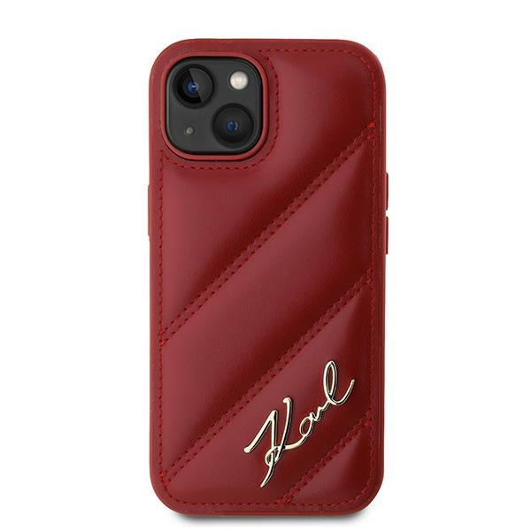 Hülle für Apple iPhone 15, Karl Lagerfeld, Diagonal Quilted Script, Rosie