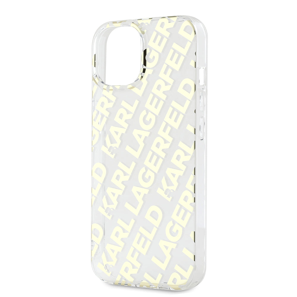 Hülle für Apple iPhone 15, Karl Lagerfeld, IML Luxury Gold Fullover Logo, Goldfarben