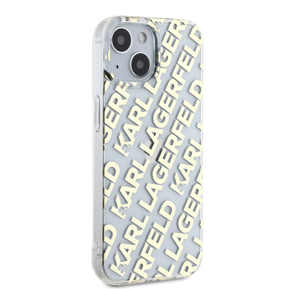 Hülle für Apple iPhone 15, Karl Lagerfeld, IML Luxury Gold Fullover Logo, Goldfarben