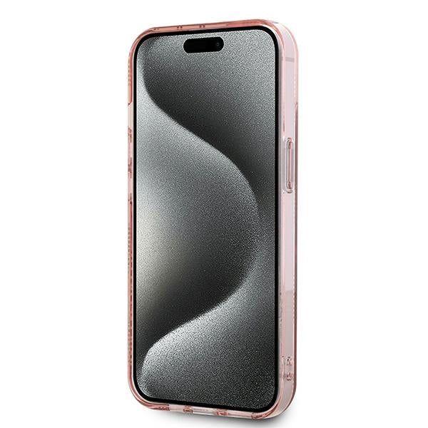 Hülle für Apple iPhone 15, Karl Lagerfeld, IML Luxury Monogram Choupette's Head, Rosa