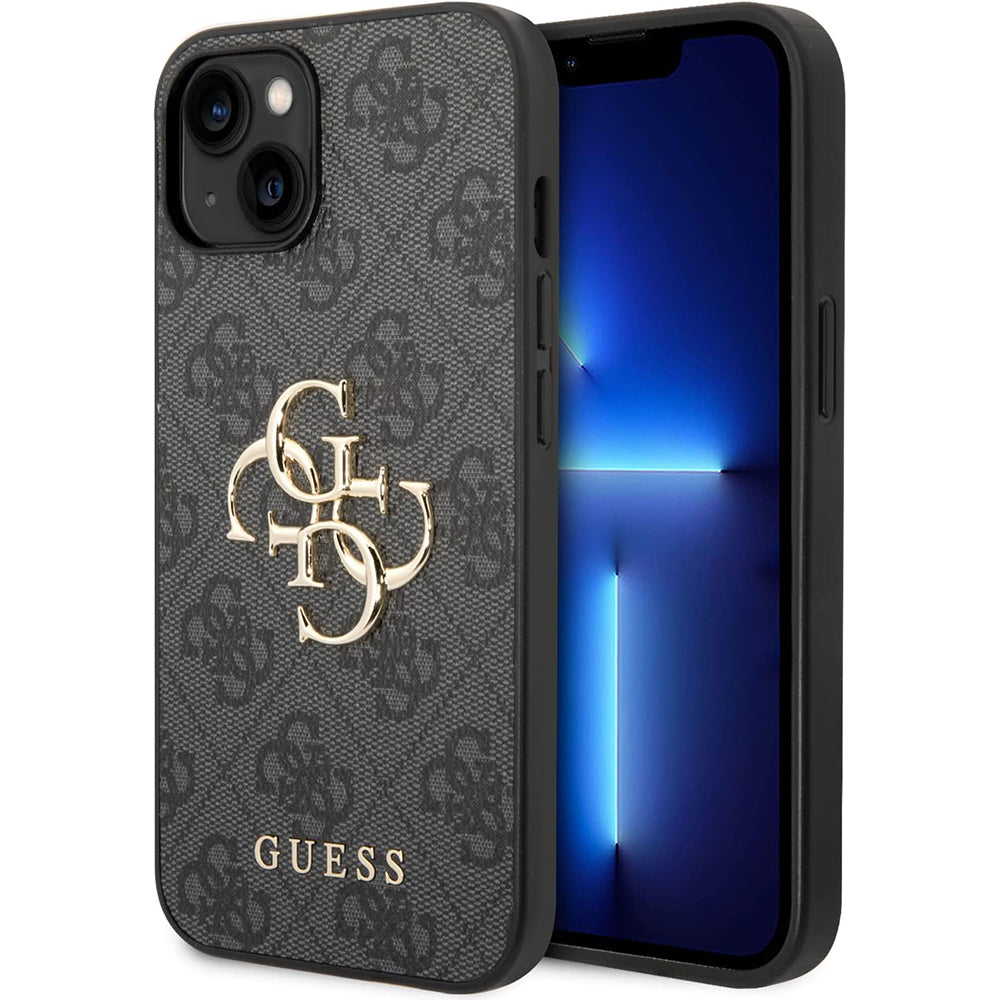 Hülle für Apple iPhone 15 Plus, Guess, 4G Big Logo, Grau