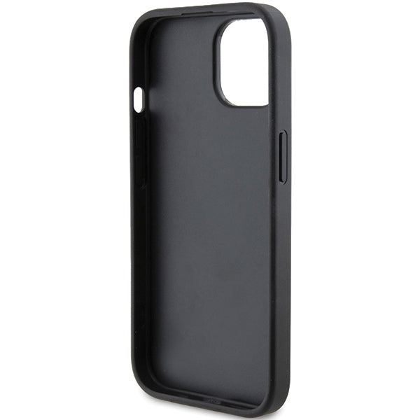 Hülle für Apple iPhone 15 Plus, Karl Lagerfeld, Diagonal Quilted K Pattern, Schwarz
