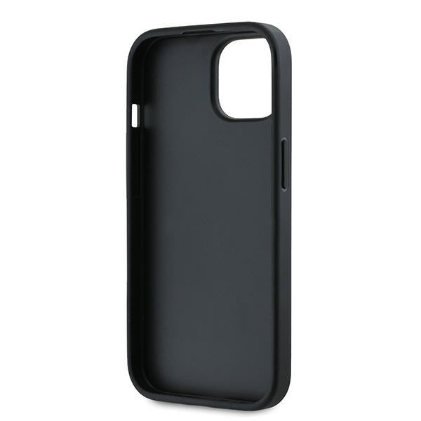 Hülle für Apple iPhone 15 Plus, Karl Lagerfeld, Diagonal Quilted Script, Schwarz