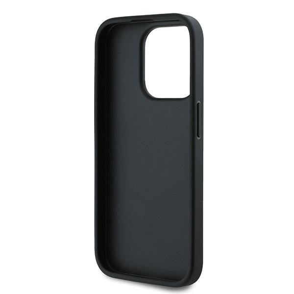 Case for Apple iPhone 15 Pro, Karl Lagerfeld, Diagonal Quilted Script, Black