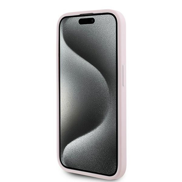Hülle für Apple iPhone 15 Pro, Karl Lagerfeld, Diagonal Quilted Script, Rosa