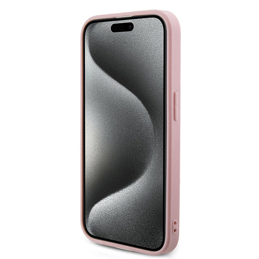 Hülle für Apple iPhone 15 Pro Max, Guess, Iridescent Metal Script, Rosa