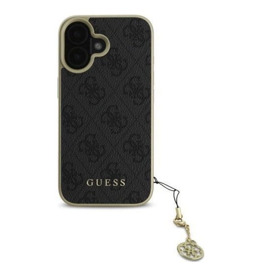 Hülle für Apple iPhone 16, Guess, 4G Charm, Schwarz