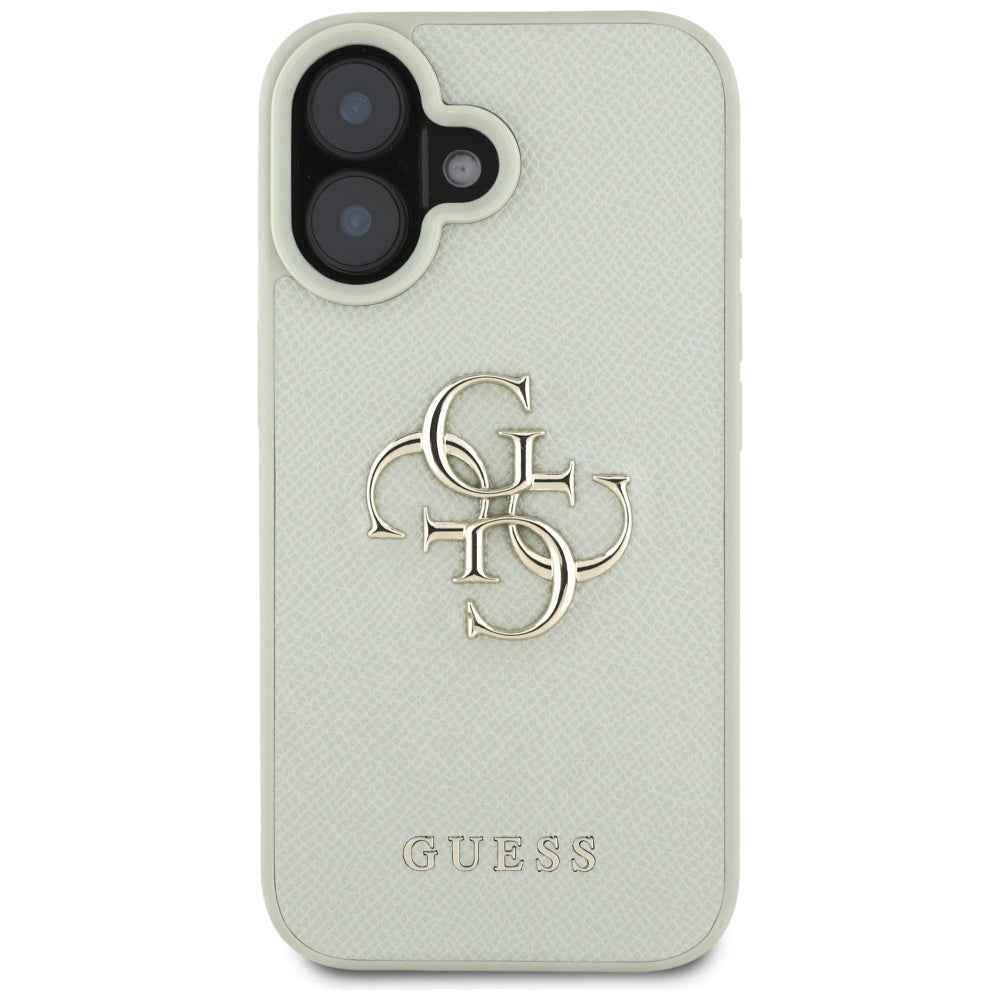 Hülle für Apple iPhone 16, Guess, Grained Big 4G Logo Small Classic Logo, Grün