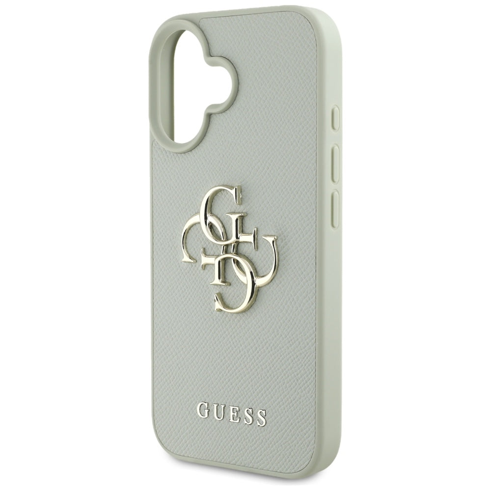 Hülle für Apple iPhone 16, Guess, Grained Big 4G Logo Small Classic Logo, Grün