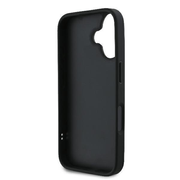 Hülle für Apple iPhone 16 Plus, Karl Lagerfeld, Diagonal Quilted Script, Schwarz