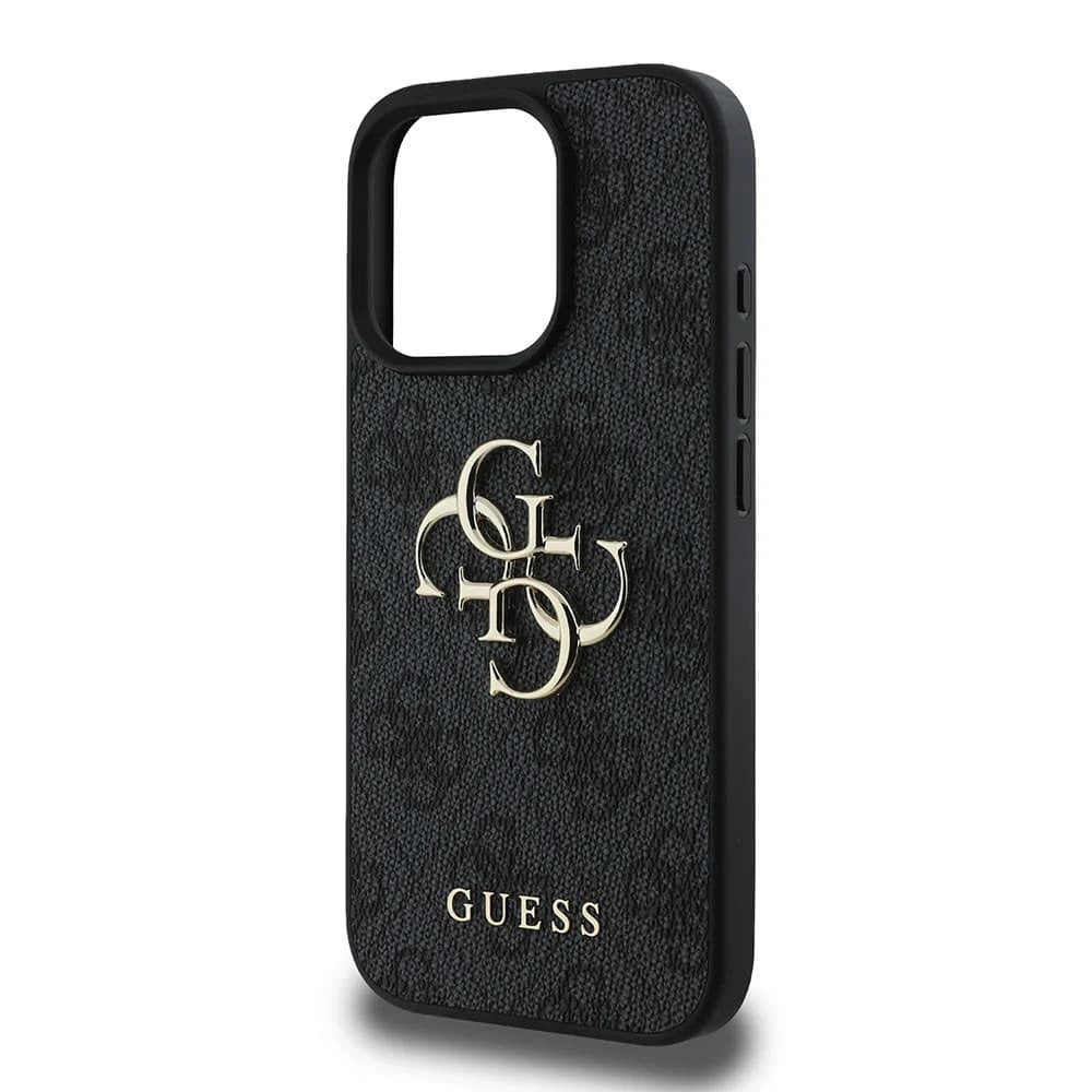Hülle für Apple iPhone 16 Pro, Guess, 4G Big Logo, Schwarz