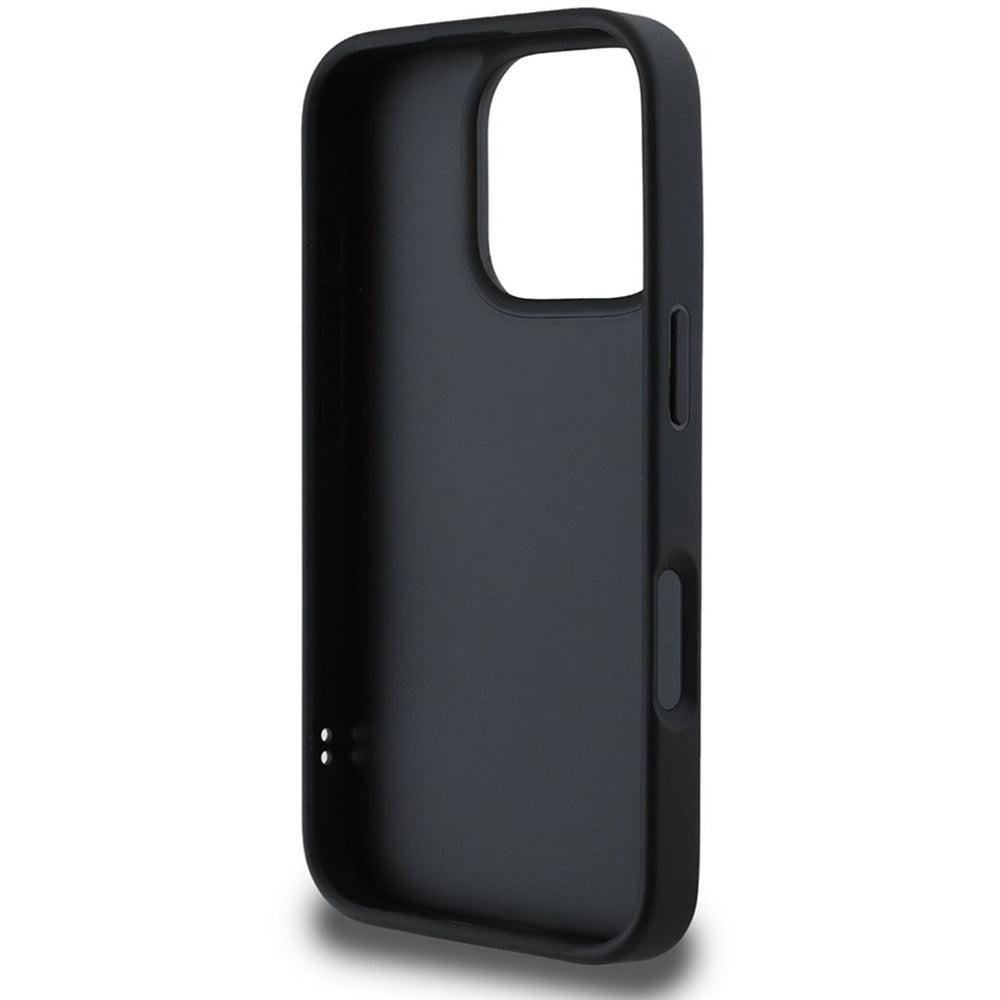 Hülle für Apple iPhone 16 Pro, Guess, Quilted Metal Logo, Schwarz