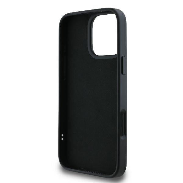 Hülle für Apple iPhone 16 Pro, Karl Lagerfeld, 3D Rubber Signature, Schwarz