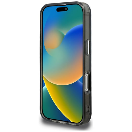 Hülle für Apple iPhone 16 Pro, Karl Lagerfeld, IML Aquarelle Logo Choupette, Schwarz