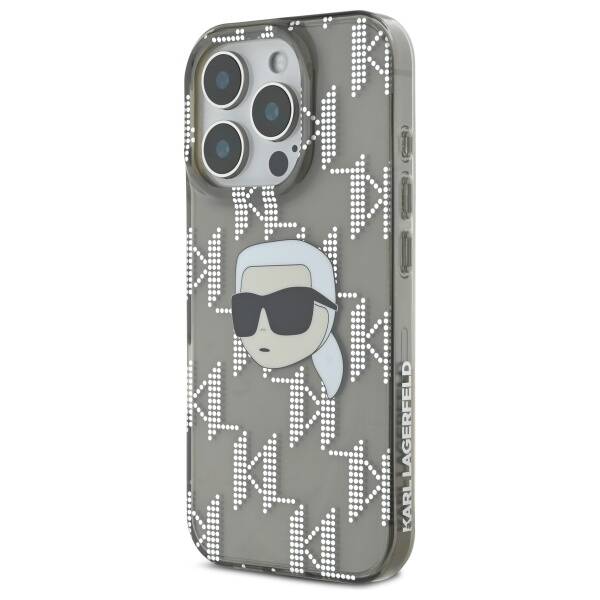 Hülle für Apple iPhone 16 Pro, Karl Lagerfeld, IML Luxury Electroplated Karl's Head, Schwarz
