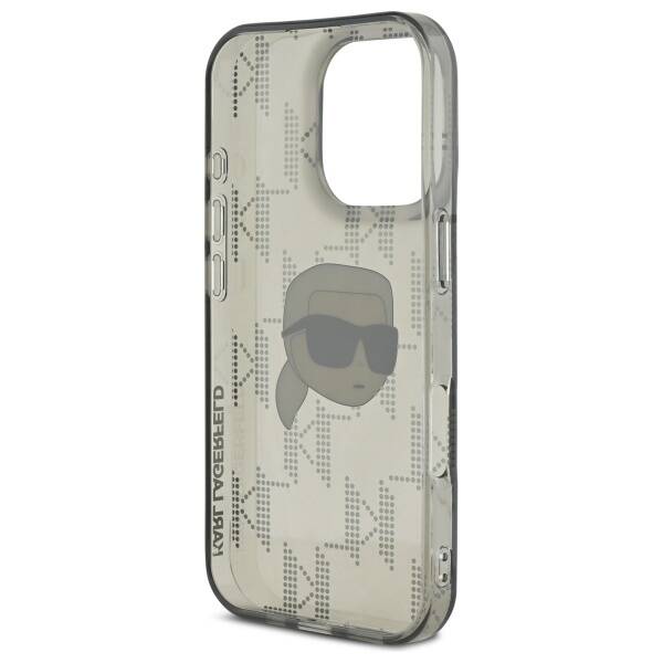 Hülle für Apple iPhone 16 Pro, Karl Lagerfeld, IML Luxury Electroplated Karl's Head, Schwarz